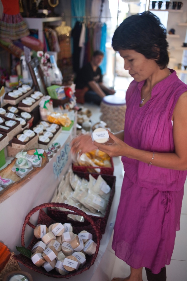 Natural hand-made soaps and lotions by a Bangkok women's community after fire devastated their homes